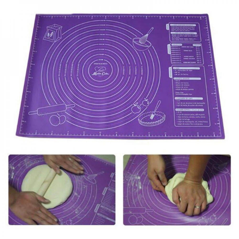 45x60cm Silicone Baking Mats Non Stick Pastry Rolling Mat Non-Slip Dough Kneading Mat Extra Large Pastry Mat Reusable Baking Sheets w/ Measurements for Fondant Cookies Cake Macarons Pizza Bread