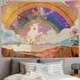 thumbnail image 2 of GOSMITH 70's Groovy Hippie Tapestry for Bathroom, Retro Rainbows Flowers Mushrooms Wall Tapestry, Boho Vintage Tapestry Wall Hanging for Bedroom Living Room Dorm Painting, 2 of 6