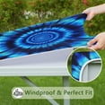 thumbnail image 6 of Blue Tie Dye Spiral Pattern Square Fitted Tablecloth with Elastic Edge,Square Table Cover,Washable Elastic Table Cover for Home Kitchen Party Decor 34"x34", 6 of 6