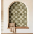 thumbnail image 5 of S4sassy Removable Geometric Mosaic Tile Waterproof Wall Wrap, Textured Finish Ornate Motif Wallcover, Green Contact Paper for Backsplash, Kitchen, Self Adhesive Vinyl Wallpaper Roll- Green-25"x240", 5 of 8