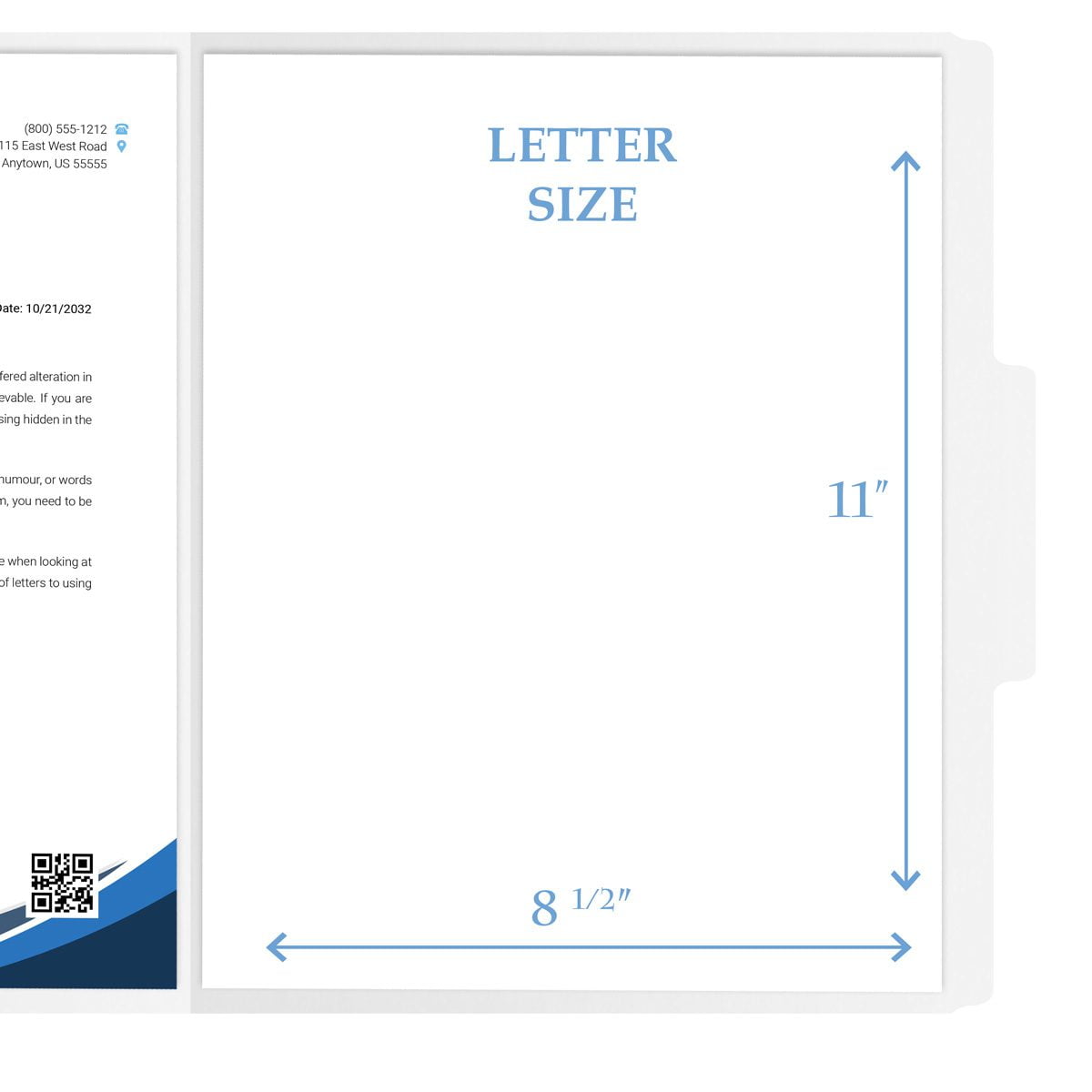 White Color File Folders, 1/3 Cut Top Tab, Letter Size, Perfect for Organizing Documents in File Drawers, Box of 100
