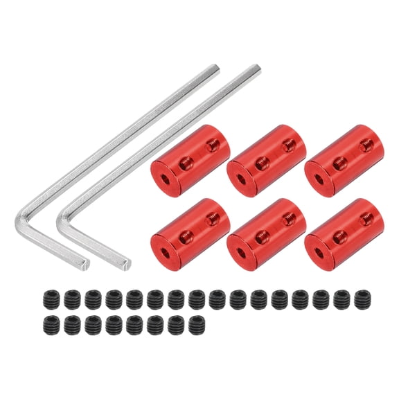 Uxcell 3mm to 4mm Bore Rigid Coupling 20mm x 12mm M4 Aluminum Alloy Shaft Red 6 x Coupling 24 x Screws 2 x Wrench