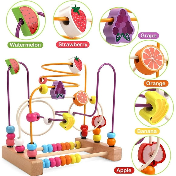 Bead Maze Wooden Preschool Education Circle Toy