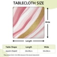 thumbnail image 2 of Pink White Gold Marble Pattern Square Fitted Tablecloth with Elastic Edge,Square Table Cover,Washable Elastic Table Cover for Home Kitchen Party Decor 34"x34", 2 of 6
