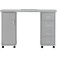 thumbnail image 4 of BarberPub Makeup Vanity Desk with Storage Drawer and Cabinet, Nail Desk with Wheels, 4 of 9