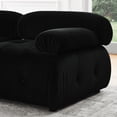 thumbnail image 6 of Aukfa 93" Sectional Sofa, Button Tufted Modular Chaise Couch for Living Room, Velvet, Black, 6 of 10