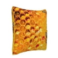 thumbnail image 2 of Bingfone Bees on Hive Honeycomb Linen Throw Pillow Covers Cushion Case Pocket Button Vintage Farmhouse Pillowcase for Sofa Couch Bed 16"x16", 2 of 9