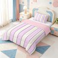 thumbnail image 2 of Erosebridal Minimalist Stripes Twin Comforter Sets,Modern Geometric Lines Bedding Set,Pink Reversible,2-Piece,1 Comforter and 1 Pillowcase, 2 of 7