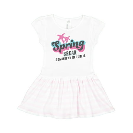 

Inktastic Spring Break Retro with Palm Trees Dominican Republic Gift Toddler Girl Dress