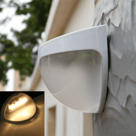 Cleaning Under Patio Roof Solar Power Wireless LED Lamp Wall Mount Light Sensor for Garden Gutter Fence Wall Roof Yard Door Entrance Pathways Patios Outdoor Use Warm White ()