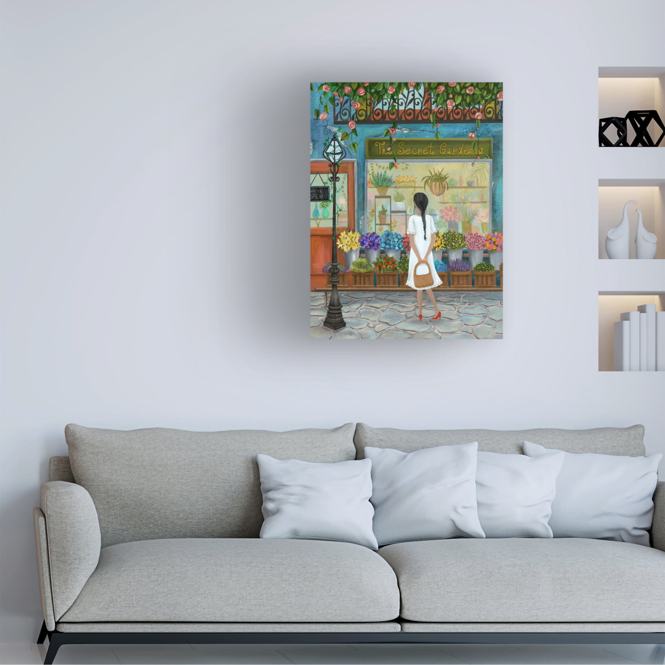 Canvas Wall Art - Christine Rotolo 'Flower Shop' Wall Art for Living Room, Bedroom, or Office Décor by Trademark Fine Art - 35 x 47 Inches