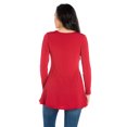 thumbnail image 3 of Women's Long Sleeve Three Button Henley Tunic Top, 3 of 3