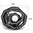 thumbnail image 2 of Luxe Jewelry Designs Women's Black IP Stainless Steel Ring with White Synthetic Pearl - Size 8, 2 of 4