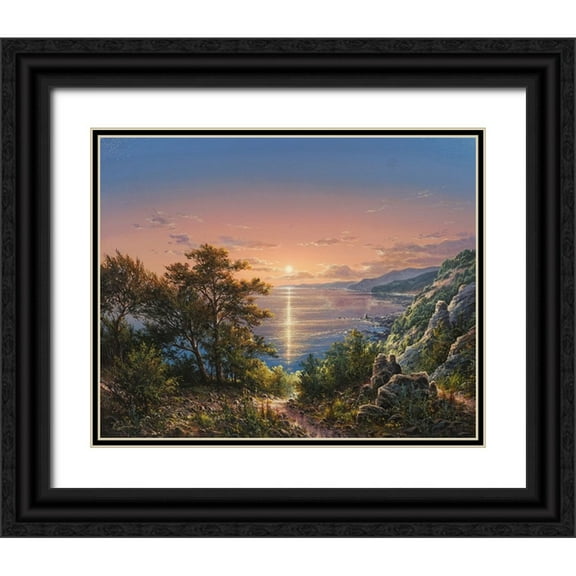 Yushkevich, Viktor 14x12 Black Ornate Wood Framed with Double Matting Museum Art Print Titled - Coast