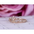 thumbnail image 3 of HeartsAndYou 1ct Round Cut Moissanite Engagement Ring for Women Princess Crown Style 18k Rose Gold Over Silver, 3 of 8