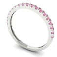 thumbnail image 2 of 0.57 ct Brilliant Round Cut Simulated Pink Diamond 14k White Gold Stackable Band SZ 6, 2 of 6