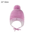 thumbnail image 2 of Chapeau Exclusif Bébé Tricot de Haricot Chaud d'Hiver avec Pompon, 2 of 5