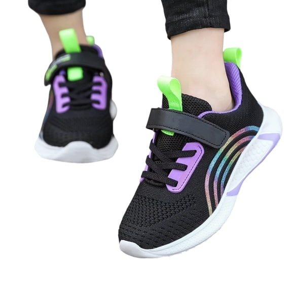 Willtoo Girls Boys Running Shoes Lightweight Kids Shoes Non-Slip Black Sneakers Comfortable Athletic School Breathable Girls Sneakers