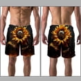 thumbnail image 3 of luoweisi Men's Beach Shorts Quick Dry Swim Trunks with Mesh Lining Sunflower XL, 3 of 5