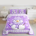 thumbnail image 2 of Feelyou Cartoon Christmas Snowman Queen Comforter Set, Happy New Year Bedding Sets, Dreamy Xmas Snowflake Reversible Bedding Comforter Set, Ultra Soft Bedroom Decor, 3-Piece, 2 of 8