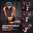 thumbnail image 5 of Homall Gaming Chair Office Chair High Back Racing Computer Chair PU Leather Adjustable Seat Height Swivel Chair Ergonomic Executive Chair with Headrest, Orange, 5 of 8