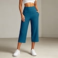 thumbnail image 2 of Aihuaihua Pedal Pushers for Women Summer High Waisted Straight Leg Petite Lightweight Stretch Cropped Trousers Work Golf Capris with Pockets, 2 of 6