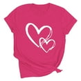 thumbnail image 6 of STETMN Heart Valentine Graphic Tee - Women's Cute Love Print Short Sleeve Crewneck Casual Lightweight Top, 6 of 6