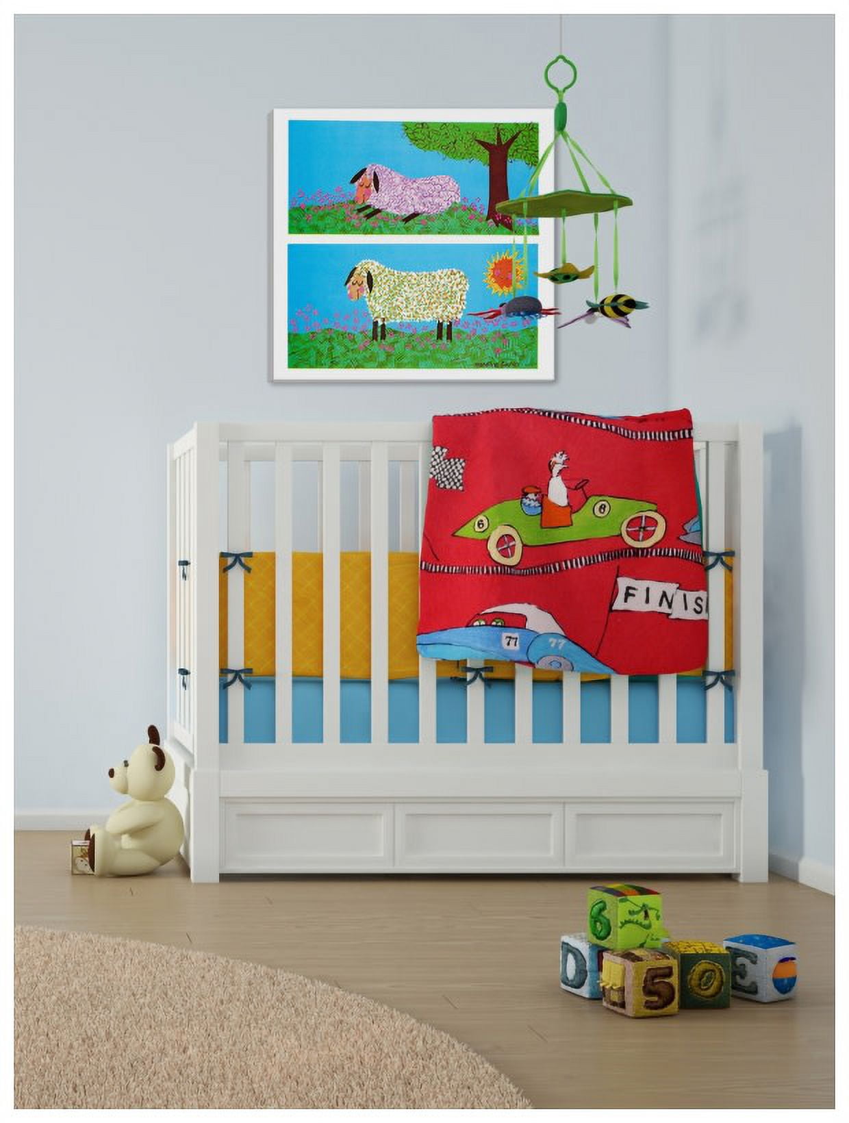 Marmont Hill "Happy Sheep" by Curtis Painting Print on Canvas