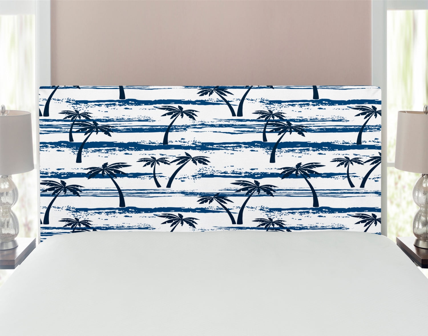 Palm Tree Headboard, Pattern Sea Summer Romantic Beach Island
