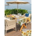 thumbnail image 5 of Outdoor Tablecloths with Umbrella Hole & Zipper, Farm Flowers Tablecloth Rectangle 60x84 Inch, Retro Sunflowers Barn Doors Butterfly Wood Board Waterproof Table Cloth, Patio/Pool/Picnic Table Covers, 5 of 8