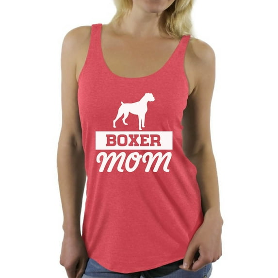 Awkward Styles Women's Boxer Mom Graphic Racerback Tank Tops Boxer Pug Lover Gift