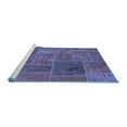 thumbnail image 2 of Ahgly Company Machine Washable Indoor Rectangle Patchwork Blue Transitional Area Rugs, 7' x 9', 2 of 4