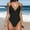 Black, variant on Rigardu one piece swimsuit women Women's Crisscross Back Ruched Swimsuit V Neck High Cut Thin Straps Bathing Suit womens one piece swimsuits Black L