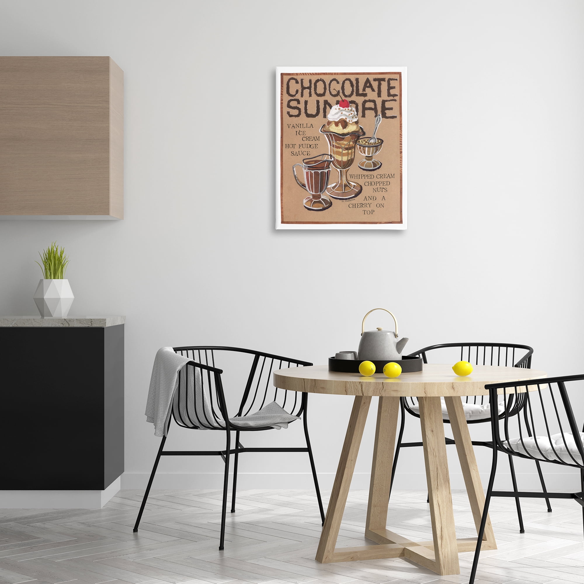 Stupell Industries Chocolate Sundae Recipe Food & Beverage Painting Gallery Wrapped Canvas Art Print Wall Art, 24 x 30