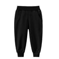 thumbnail image 5 of Hessimy Boys Uniform Pants Summer Casual Cotton Linen Pants Drawstring Baggy Trousers with Pockets School Clothes 6-12 Months 12-24 Months 2T 3T 4T 5T 6T 7T 8T 9T Children(Black,1-2 Years), 5 of 5