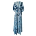 thumbnail image 4 of Robe Maxi pour Femmes Longue Vacances Boho Imprimé Paisley Fente Rayée Été, 4 of 6