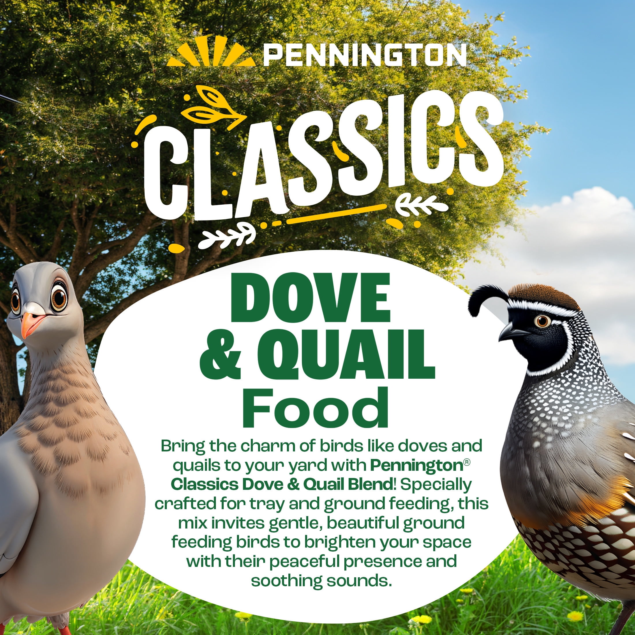 Pennington Classics Dove & Quail Food, Wild Bird Seed Mix, 5 Pounds