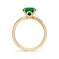 thumbnail image 2 of ANGARA Lab Grown 1.75 Ct Vintage Style Emerald Bypass Shank Engagement Ring for Women in 14K Yellow Gold (Size-8mm) | May Birthstone, Anniversary, Jewelry Gift for Women | Lab-Grown Emerald Ring, 2 of 8