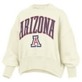 thumbnail image 2 of Women's Pressbox Natural Arizona Wildcats Oversized Waist-Length Crewneck Sweatshirt, 2 of 3