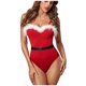 thumbnail image 1 of Gibobby Lencería sexy para dormir Ropa interior de cuero con perspectiva sexy de una pieza, navideñas, de lana, ropa interior íntima para mujer (Rojo, L), 1 of 5