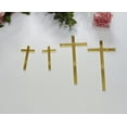 thumbnail image 2 of 12 abalorios de acr&iacute;lico delgado para tartas, confirmaci&oacute;n de bautizo, espejo dorado, decoraci&oacute;n de pastel de cruz acr&iacute;lica (4 pulgadas), 2 of 9