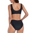 thumbnail image 4 of CAICJ98 Maillot de Bain Femmes Imprimé Cravate Triangle Maillots de Bain 2 Pièces Noir, S, 4 of 5