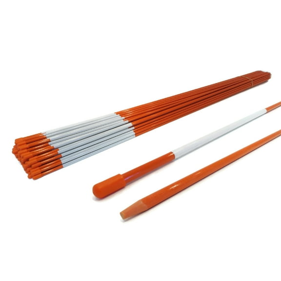 The ROP Shop (Pack of 25) 5/16" Orange Walkway Poles with Reflector, Heavyduty Fiberglass Rod