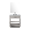 thumbnail image 5 of Abbey 30" W White Oak Vanity Carrara Marble Top, 28" Mirror and Faucet Set, 5 of 6