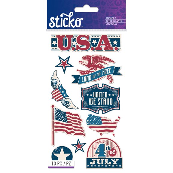 Sticko Stickers-Vintage Patriotic Words