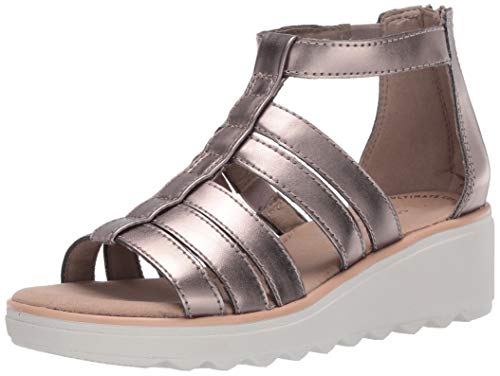 clarks metallic wedge sandals