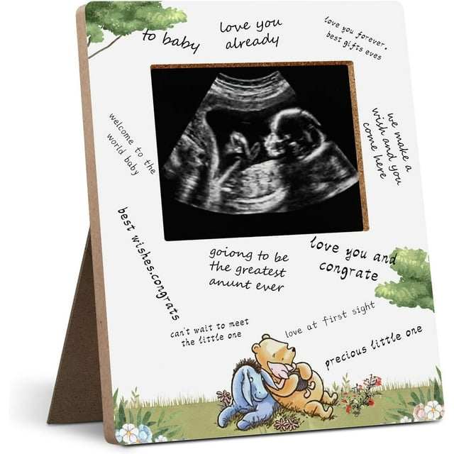 Hatzelou Baby Sonogram Picture Frame, Baby Shower Guest Sign Picture Frame, Baby Shower Games Sign Ultrasonic Photo Frame, Great Gift for Expecting Parents 12
