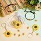 thumbnail image 3 of 35 llaveros con dijes de girasol, colgantes de flores amarillas esmaltadas, pulseras, llaveros colgantes florales con eslabones y cordón negro., 3 of 7