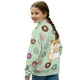 thumbnail image 3 of Xoenoiee Green Guinea Pig Donut Print Girls Fall Sweatshirt Casual Half Zip Pullover Loose Long Sleeve Tops Lightweight Tunic Tops, Size 7-8 Years, 3 of 7