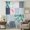 Teal, Coral, Beige, variant on Tropical Plants Plaid Sheer Curtains 45" Long for Bedroom, Summer Palm Leaf Checkered Green Pink Light Filtering Privacy Drapes, Breathable Semi Sheer Short Window Treatment for Kitchen Cafe Bathroom